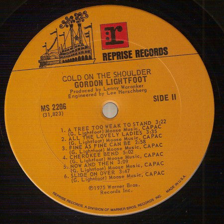 Gordon Lightfoot : Cold On The Shoulder (LP, Album, Ter)