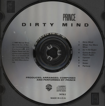 Prince : Dirty Mind (CD, Album, RE, WEA)