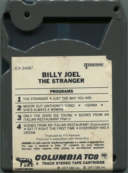 Billy Joel : The Stranger (8-Trk, Album)