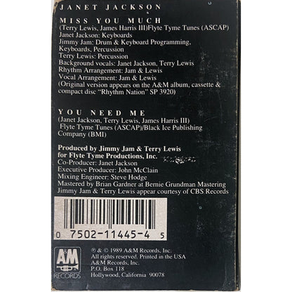 Janet Jackson : Miss You Much (Cass, Single, R)