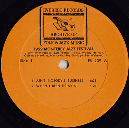 Jimmy Witherspoon, Coleman Hawkins, Earl "Fatha" Hines*, Mel Lewis, Woody Herman, Roy Eldridge, Ben Webster : 1959 Monterey Jazz Festival (LP, Album, RE, All)
