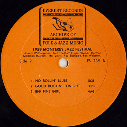Jimmy Witherspoon, Coleman Hawkins, Earl "Fatha" Hines*, Mel Lewis, Woody Herman, Roy Eldridge, Ben Webster : 1959 Monterey Jazz Festival (LP, Album, RE, All)