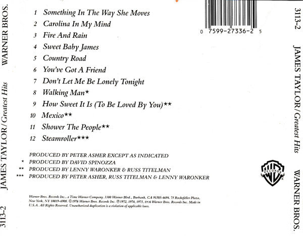 James Taylor (2) : Greatest Hits (CD, Comp, RE)