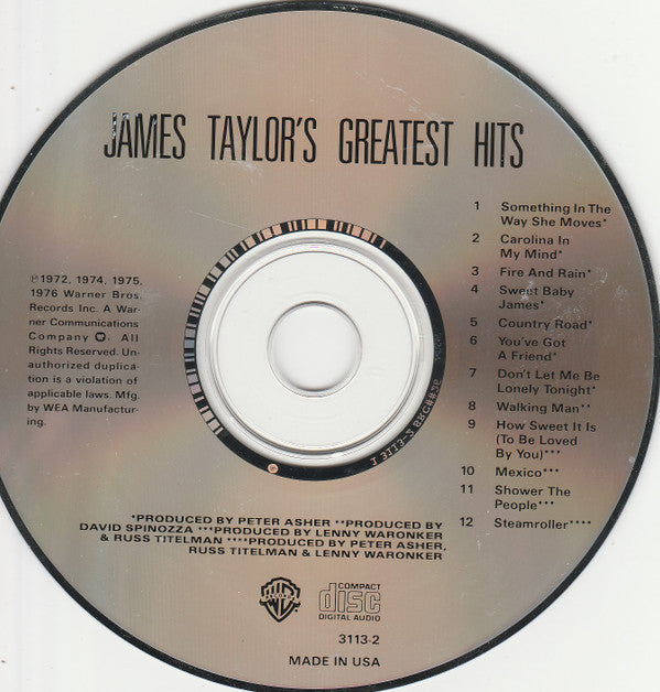 James Taylor (2) : Greatest Hits (CD, Comp, RE)