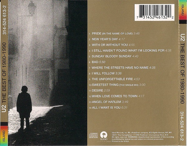U2 : The Best Of 1980-1990 (CD, Comp, RP)