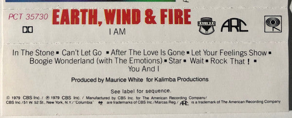 Earth, Wind & Fire : I Am (Cass, Album, RE, Dol)