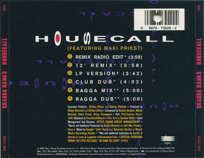 Shabba Ranks : Housecall (CD, Maxi)