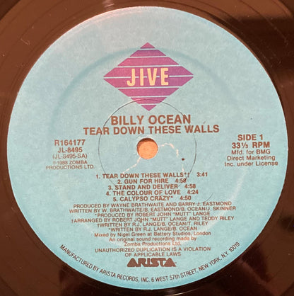 Billy Ocean : Tear Down These Walls (LP, Album, Club, BMG)