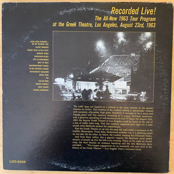 Harry Belafonte : Belafonte At The Greek Theatre (2xLP, Mono)