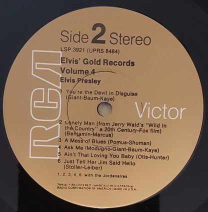 Elvis Presley : Elvis' Gold Records - Volume 4 (LP, Comp, RE, Tan)