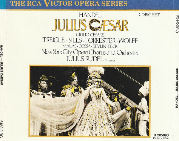 Handel* – Treigle* • Sills* • Forrester* • Wolff* • Malas* • Cossa* • Devlin* • Beck* / New York City Opera Chorus And Orchestra*, Julius Rudel : Julius Caesar / Giulio Cesare (2xCD, Album, RM, Sli + Box, RE)