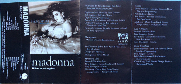 Madonna : Like A Virgin (Cass, Album, Club, Whi)