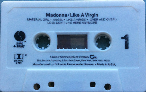Madonna : Like A Virgin (Cass, Album, Club, Whi)