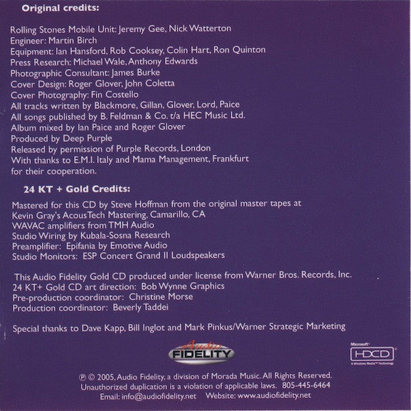 Deep Purple : Who Do We Think We Are (HDCD, Album, RE, RM, Gol)