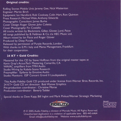 Deep Purple : Who Do We Think We Are (HDCD, Album, RE, RM, Gol)