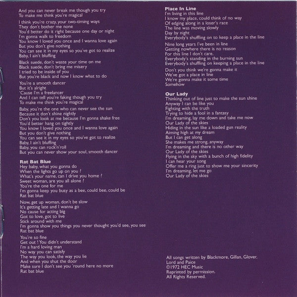 Deep Purple : Who Do We Think We Are (HDCD, Album, RE, RM, Gol)
