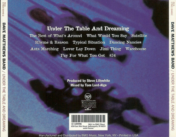 Dave Matthews Band : Under The Table And Dreaming (CD, Album, Club, RE)
