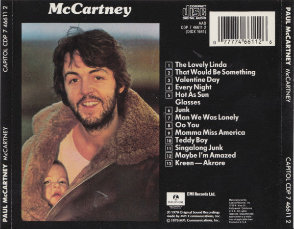 Paul McCartney : McCartney (CD, Album, RE, EMI)