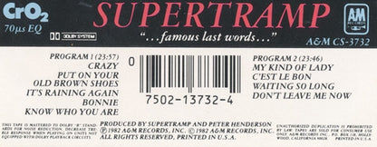 Supertramp : "...Famous Last Words..." (Cass, Album, CrO)