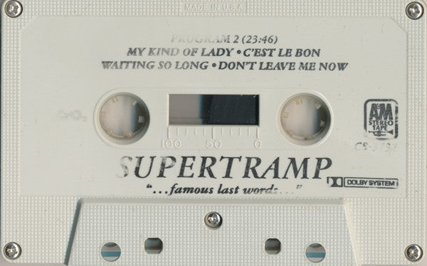 Supertramp : "...Famous Last Words..." (Cass, Album, CrO)