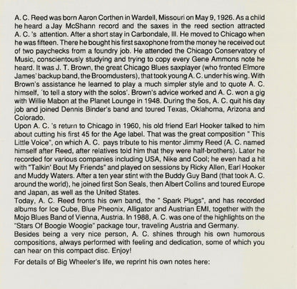 A.C. Reed / Big Wheeler* : Chicago Blues Session Volume 14 (CD, Album)