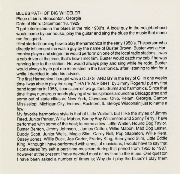 A.C. Reed / Big Wheeler* : Chicago Blues Session Volume 14 (CD, Album)