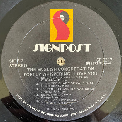 The English Congregation* : Softly Whispering I Love You (LP, Album, MO )