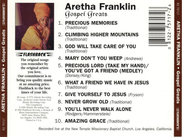 Aretha Franklin : Gospel Greats (CD, Comp, RE, RM)