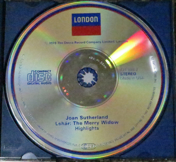 Franz Lehár, Joan Sutherland : The Merry Widow - Highlights (CD, RE)