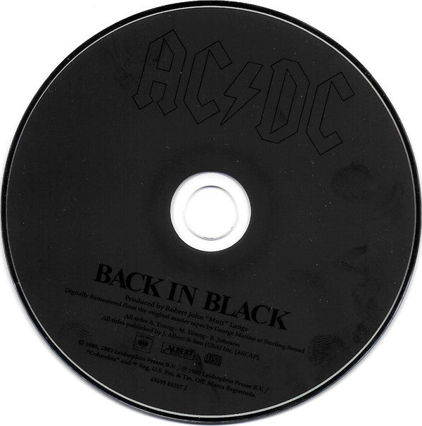 AC/DC : Back In Black (CD, Album, Enh, RE, RM, Dig)