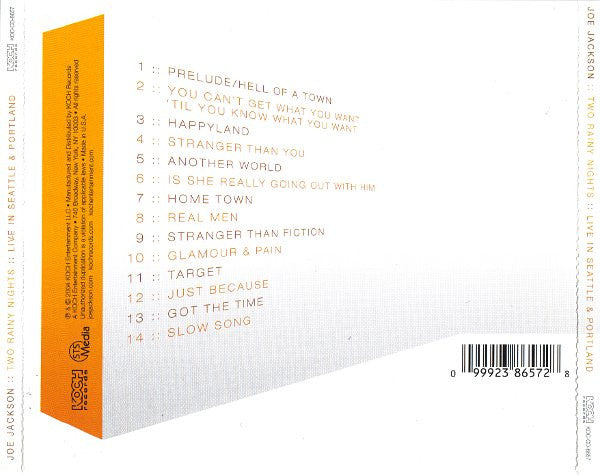 Joe Jackson : Two Rainy Nights : : Live In Seattle & Portland (CD, Album)