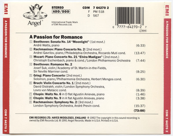 Various : A Passion For Romance (CD, Comp)