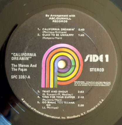 The Mamas & The Papas : California Dreamin' (LP, Comp, RE)