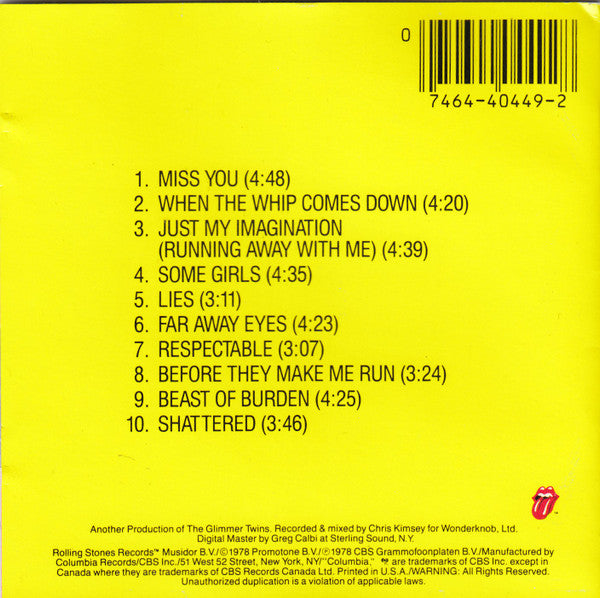The Rolling Stones : Some Girls (CD, Album, RE, Pit)