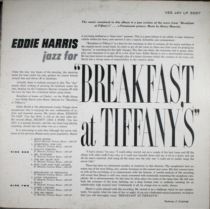 Eddie Harris : Jazz For "Breakfast At Tiffany's" (LP, Album, Mono)