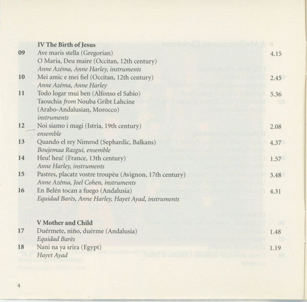 Boston Camerata, Sharq Arabic Music Ensemble, Joel Cohen, Karim Nagi : A Mediterranean Christmas (CD, Album)