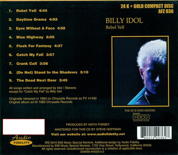 Billy Idol : Rebel Yell (HDCD, Album, Ltd, Num, RM)
