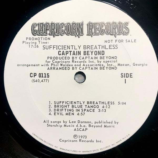 Captain Beyond : Sufficiently Breathless (LP, Album, Promo, Gat)