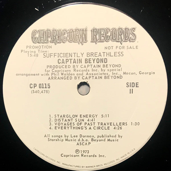 Captain Beyond : Sufficiently Breathless (LP, Album, Promo, Gat)