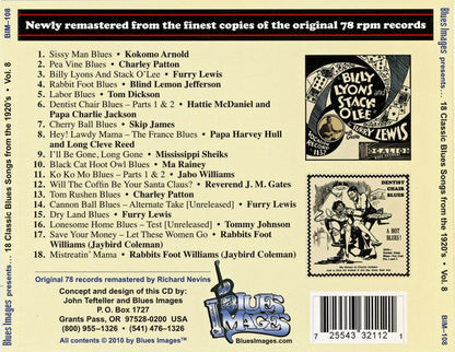 Various : 18 Classic Blues Songs From The 1920's: Vol. 8 (CD, Comp, RM)