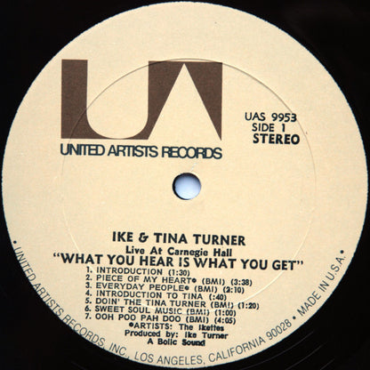 Ike & Tina Turner : What You Hear Is What You Get (Live At Carnegie Hall) (2xLP, Album, All)