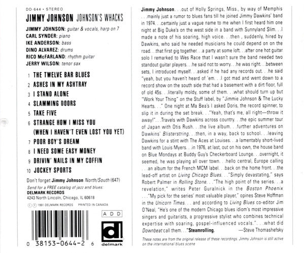 Jimmy Johnson (8) : Johnson's Whacks (CD, Album, RE)