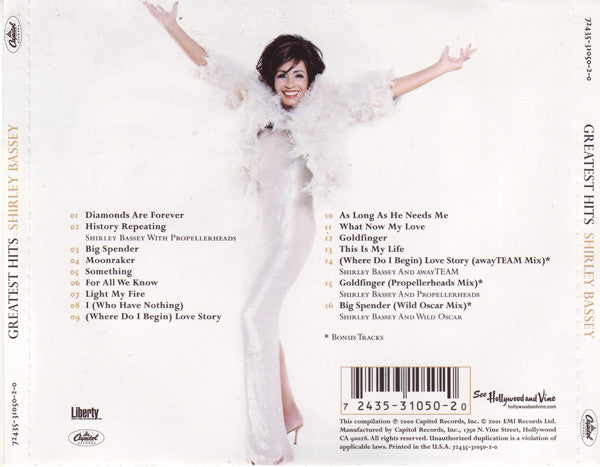 Shirley Bassey : Greatest Hits (CD, Comp, RM)