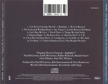 Paul McCartney : Tripping The Live Fantastic - Highlights (CD, Album, Club)