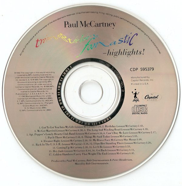 Paul McCartney : Tripping The Live Fantastic - Highlights (CD, Album, Club)