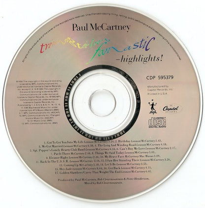 Paul McCartney : Tripping The Live Fantastic - Highlights (CD, Album, Club)