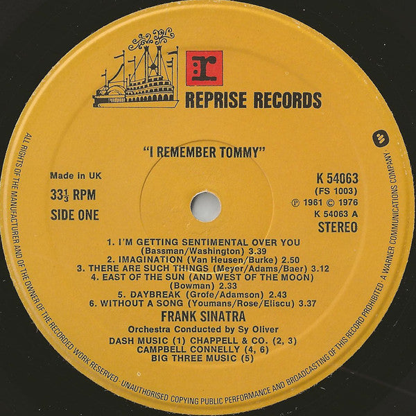 Frank Sinatra : I Remember Tommy (LP, Album, RE)