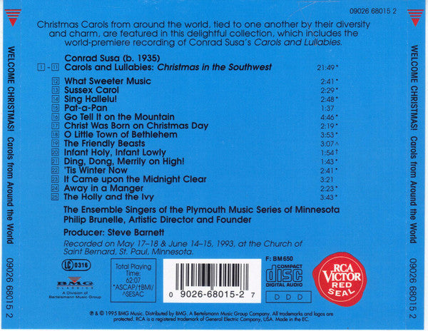 Philip Brunelle, Ensemble Singers Of The Plymouth Music Series : Welcome Christmas ! Carols From Around The World (CD, Album)