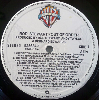 Rod Stewart : Out Of Order (LP, Album)