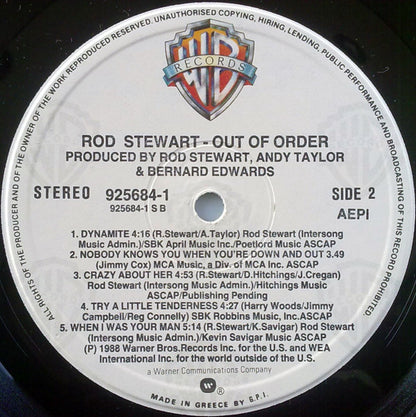 Rod Stewart : Out Of Order (LP, Album)